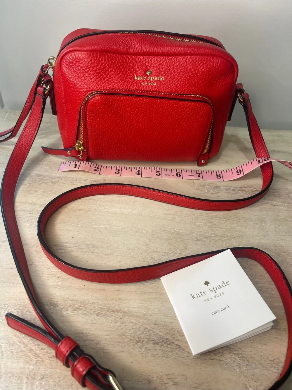 Kate Spade Red pebble leather Cobble Hill Mini Rosie